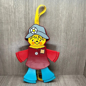 1978 Fisher Price Quaker Oats Scarecrow Squeak Jumping Jack Crib Baby Mobile VTG